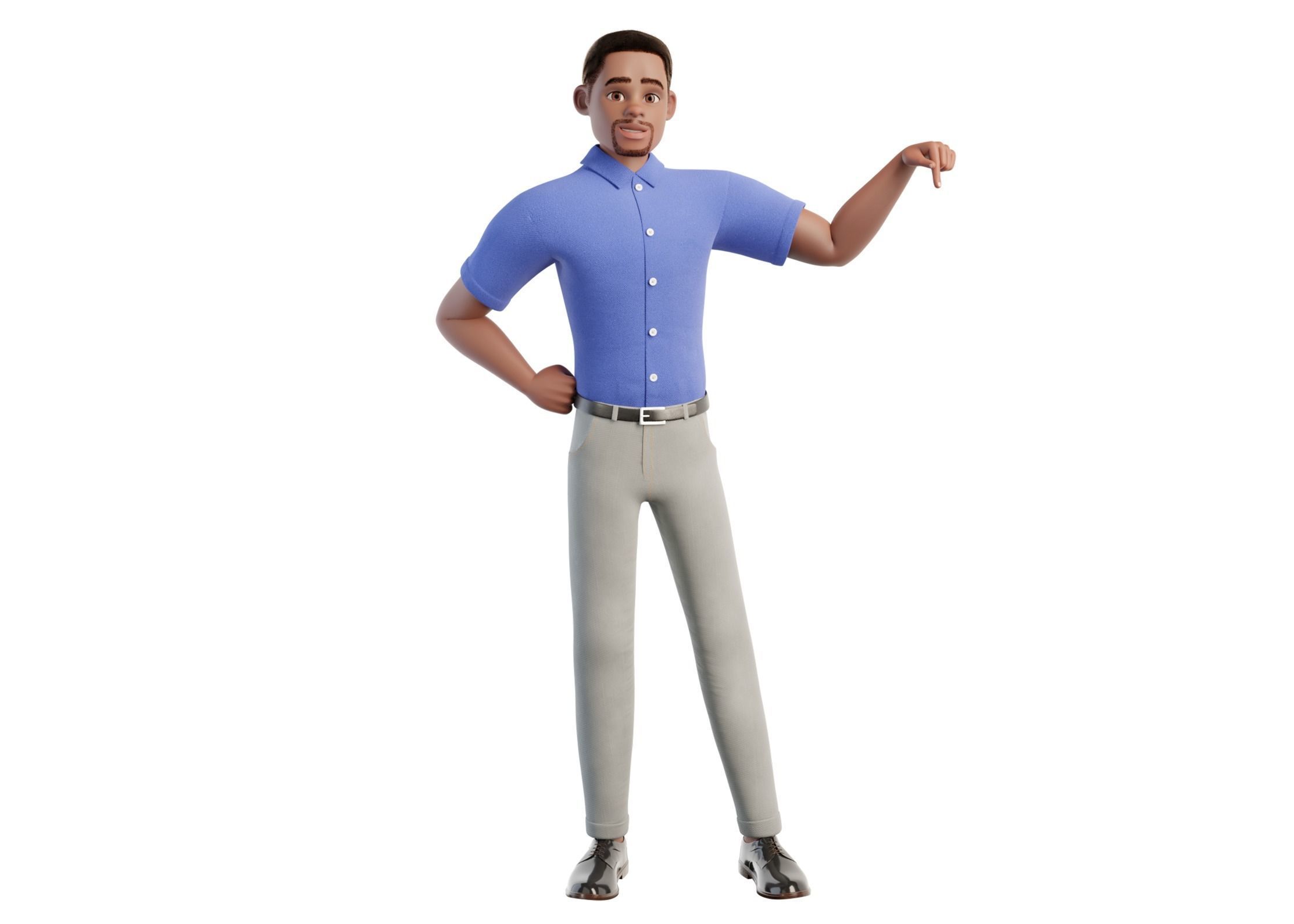 Cartoon Black Man rigged showcase